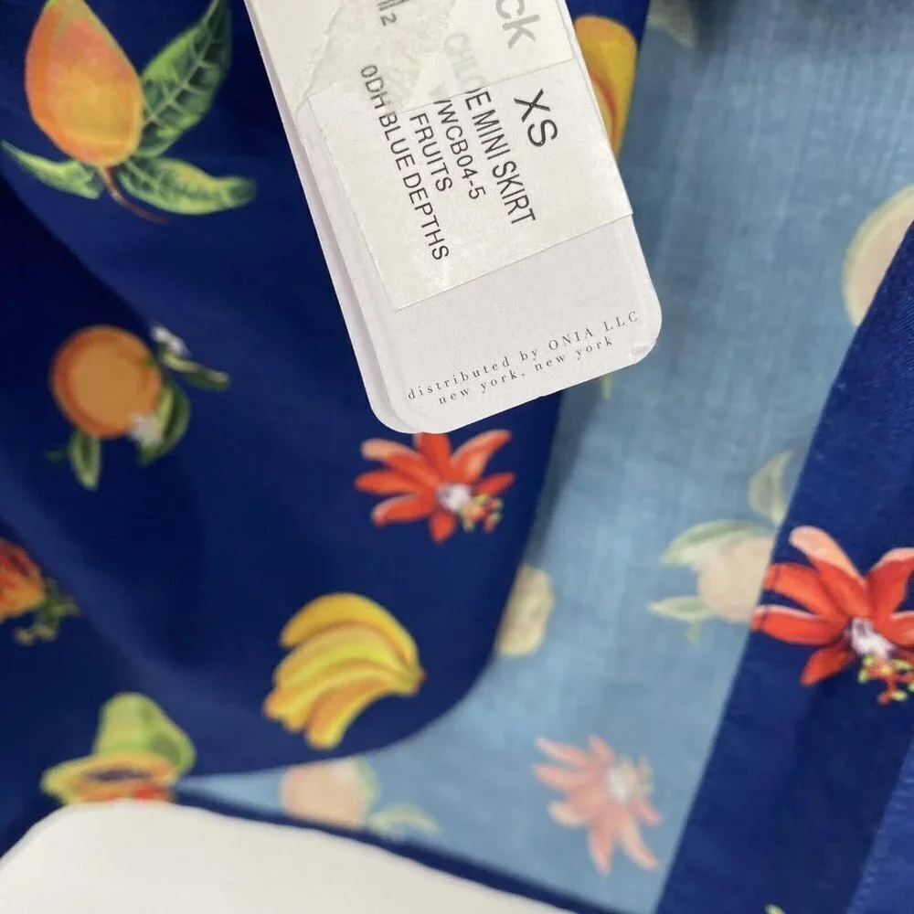 WeWoreWhat Blue Tropical Fruit Wrap Swim Coverup